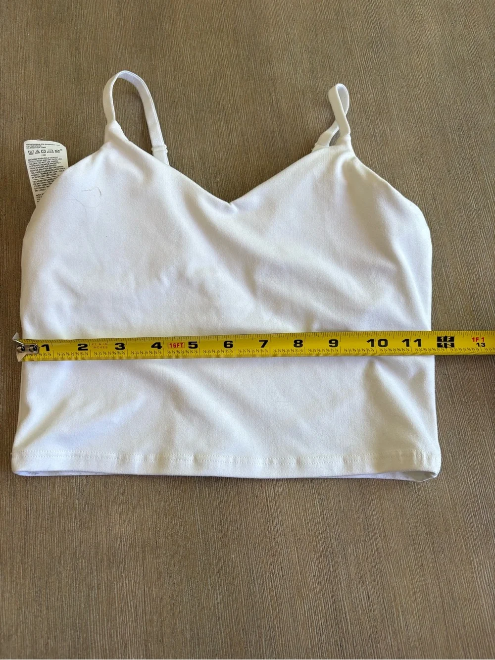 Athleta girl L/12 White V-Neck Adjustable Spaghetti Strap Crop Camisole